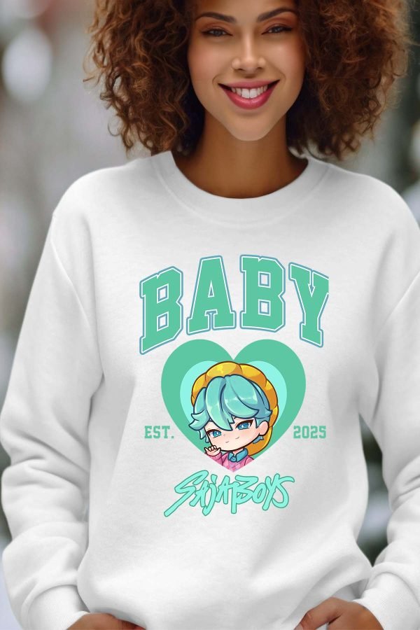 Sweat Col Rond Femme en Gros | Baby coeur Saja