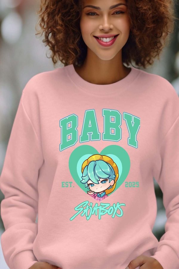 Sweat Col Rond Femme en Gros | Baby coeur Saja