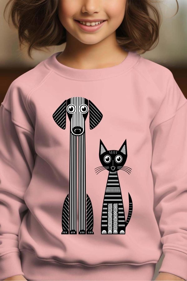 Sweat Col Rond Fille en Gros | Black & Meow