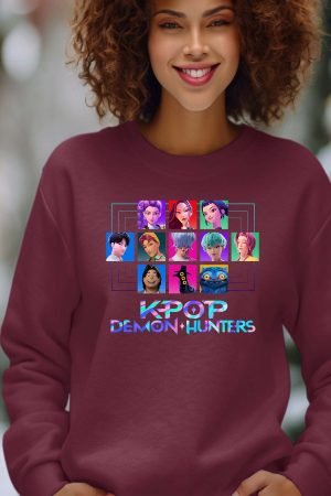 Carré Characters – Sweat Col Rond Femme – Bordeaux