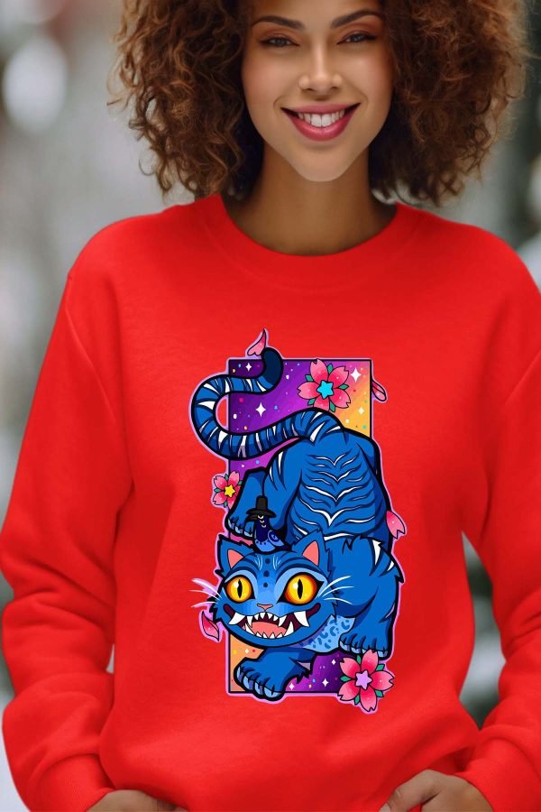 Sweat Col Rond Femme en Gros | Cat Kpop flower