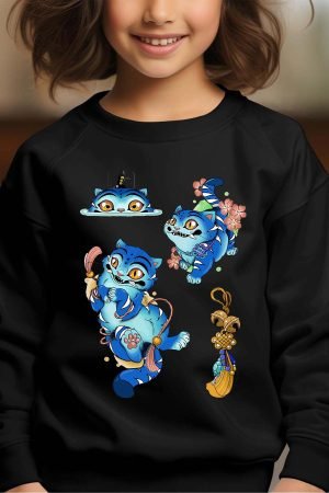 Sweat Col Rond Fille en Gros | Chat Hunter Kpop