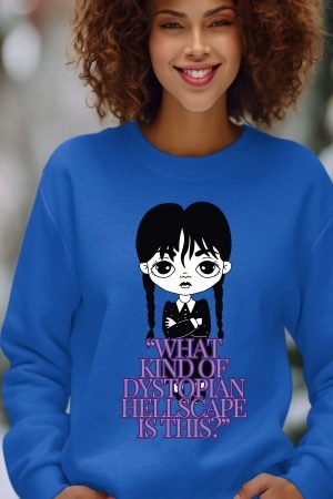 Chibi Wedn – Sweat Col Rond Femme – Bleu Roi