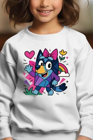 Sweat Col Rond Fille en Gros | Chienne cubiste