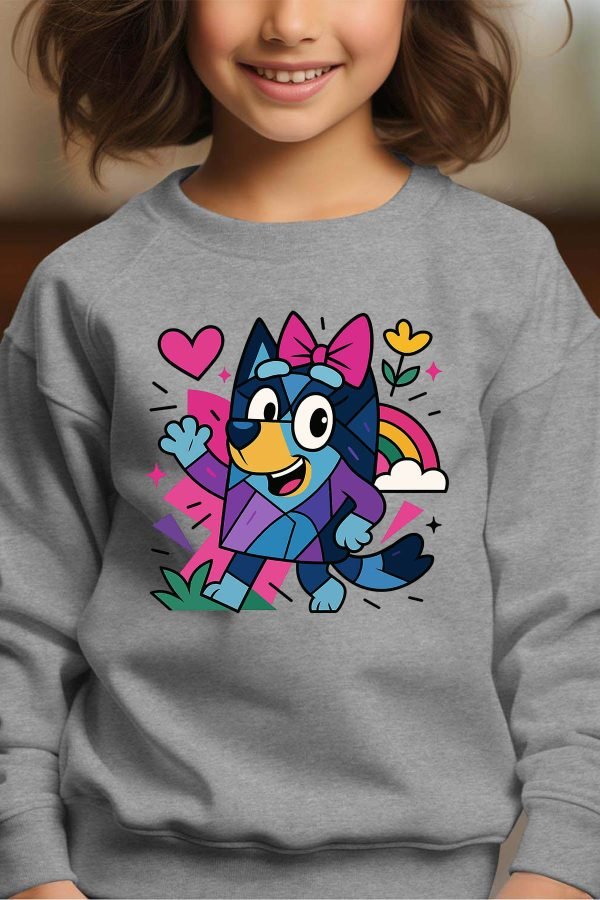 Sweat Col Rond Fille en Gros | Chienne cubiste