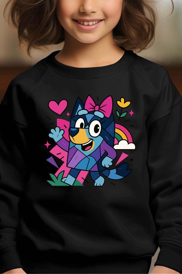 Sweat Col Rond Fille en Gros | Chienne cubiste