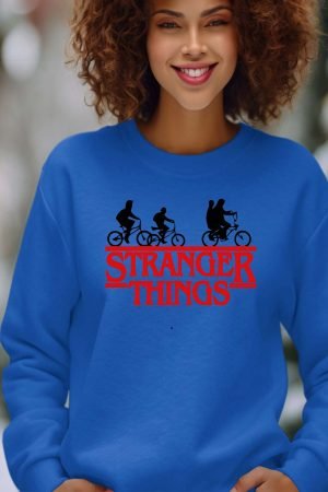 Chose étrange – Sweat Col Rond Femme – Bleu Roi