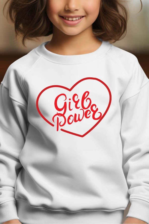 Sweat Col Rond Fille en Gros | Coeur POWER