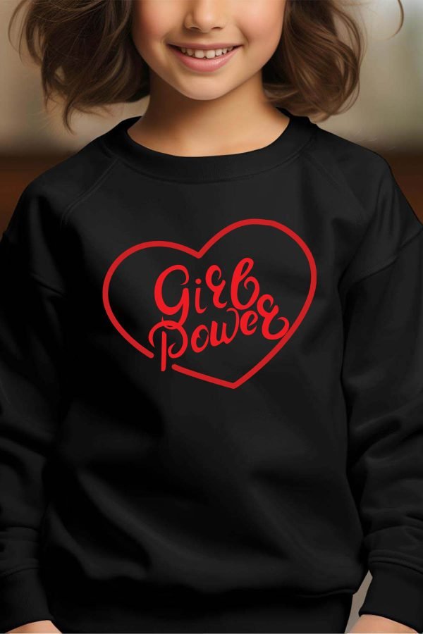 Sweat Col Rond Fille en Gros | Coeur POWER