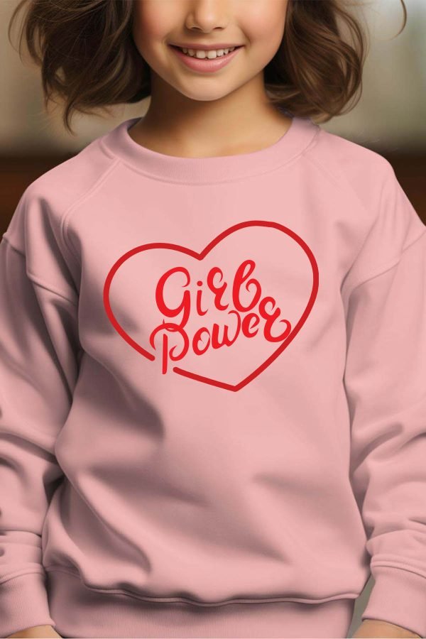 Sweat Col Rond Fille en Gros | Coeur POWER