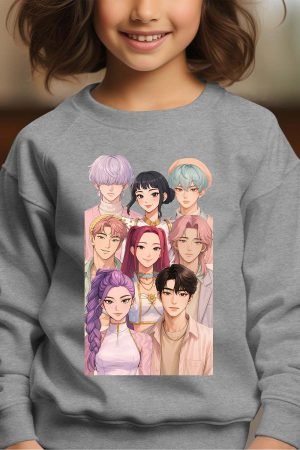 Demon Hunter Team – Sweat Col Rond Fille – Gris