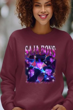 Demon Saja – Sweat Col Rond Femme – Bordeaux