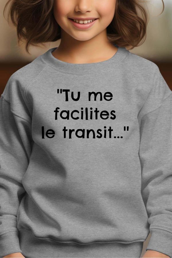 Sweat Col Rond Fille en Gros | Tu me facilites le transit