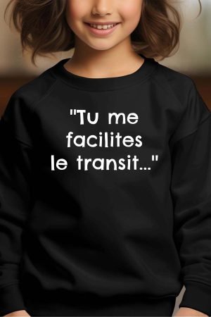 Sweat Col Rond Fille en Gros | Tu me facilites le transit