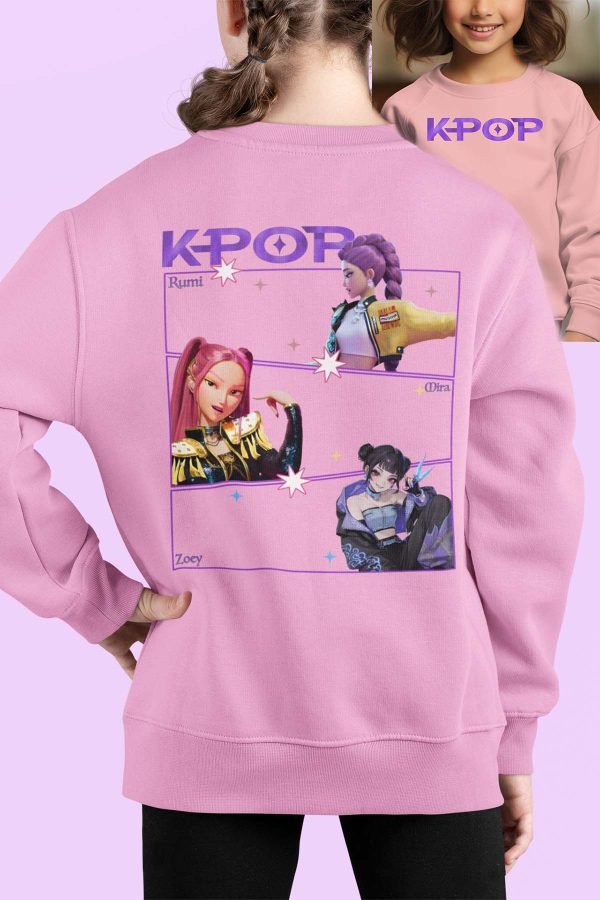 Sweat Col Rond Fille en Gros | Fille Kpop Violet