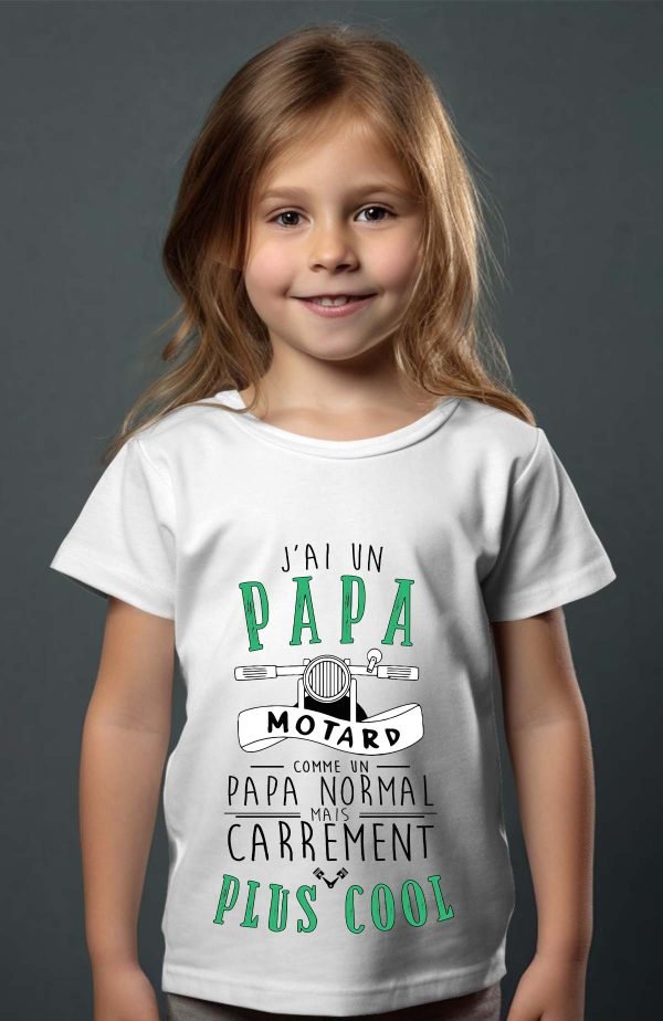 T-shirt Fille en Gros | J'ai un papa motard cool