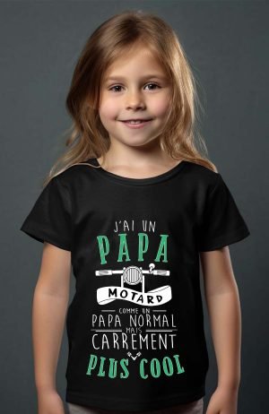 T-shirt Fille en Gros | J'ai un papa motard cool