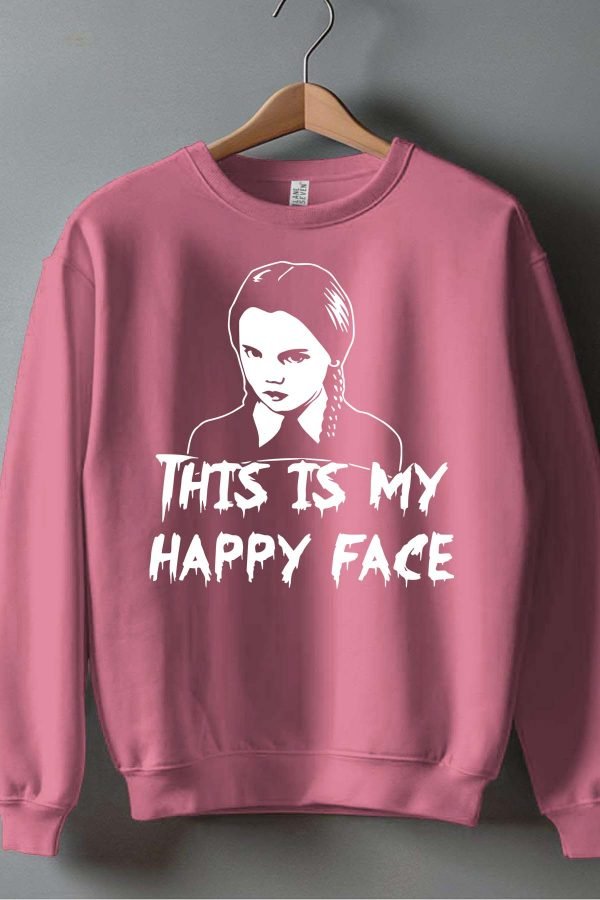 Sweat Col Rond Fille en Gros | Happy Face Wed