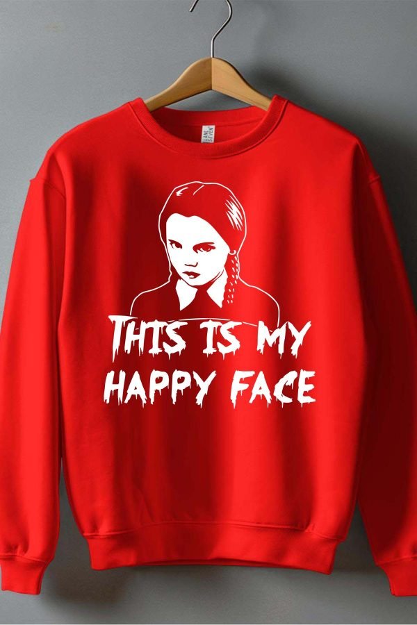 Sweat Col Rond Fille en Gros | Happy Face Wed