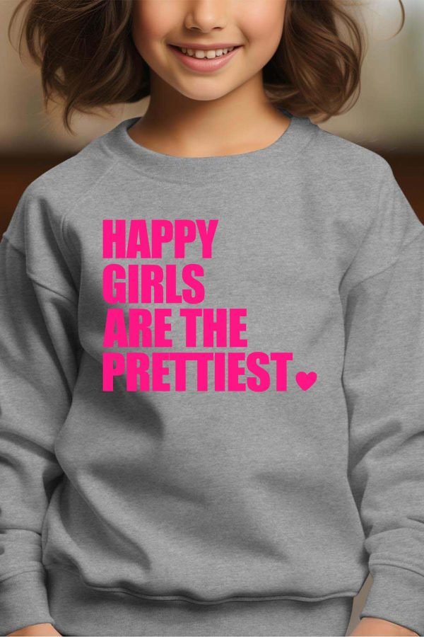 Sweat Col Rond Fille en Gros | Happy Prettiest