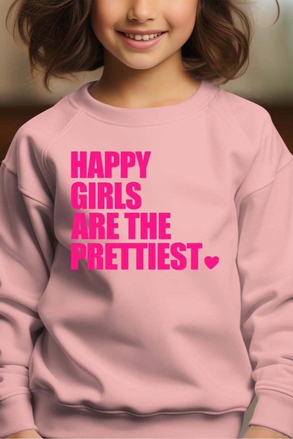 Sweat Col Rond Fille en Gros | Happy Prettiest
