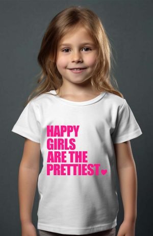 Happy Prettiest – Tshirt Fille – Blanc