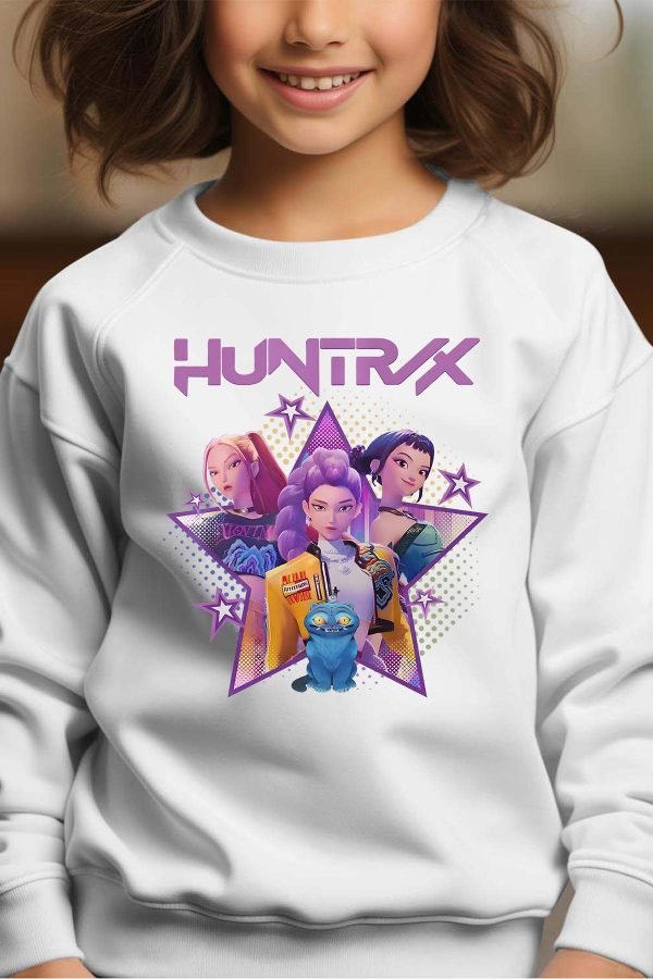 Sweat Col Rond Fille en Gros | Huntrix star