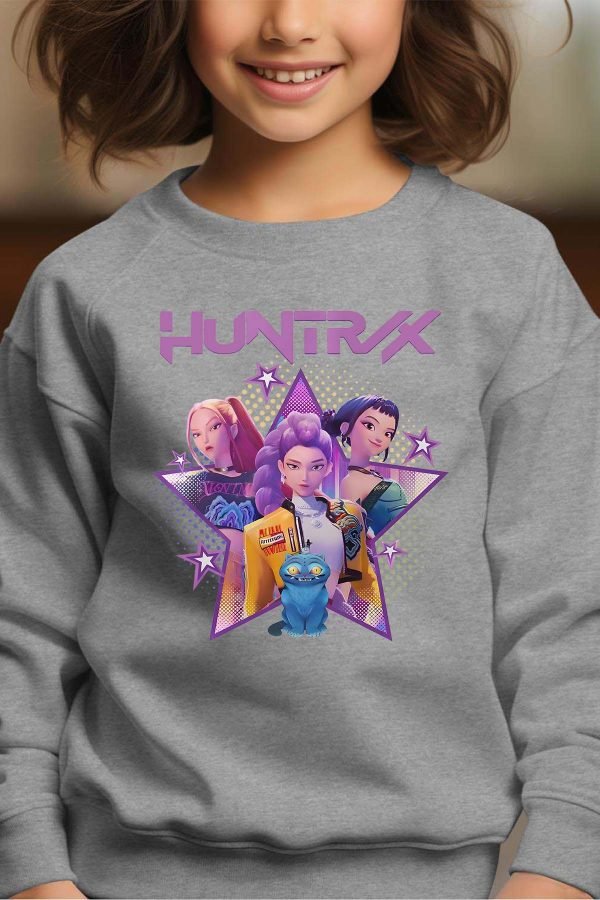 Sweat Col Rond Fille en Gros | Huntrix star