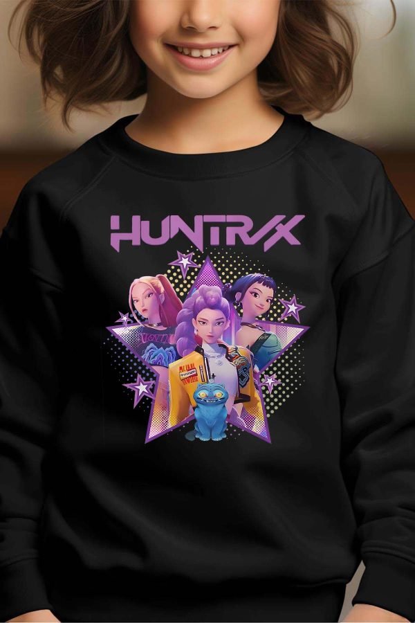 Sweat Col Rond Fille en Gros | Huntrix star