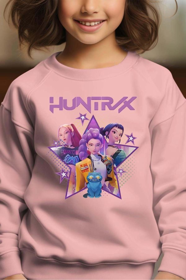 Sweat Col Rond Fille en Gros | Huntrix star