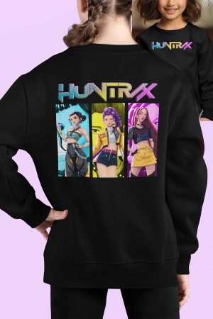 Huntrix trio – Sweat Col Rond Fille – Noir
