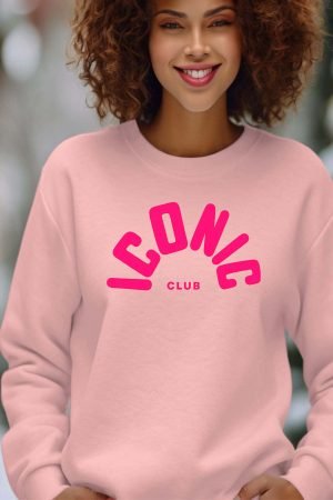 Iconic Club – Sweat Col Rond Femme – Rose