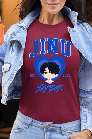 Jinu coeur Saja – Tshirt Femme – Bordeaux