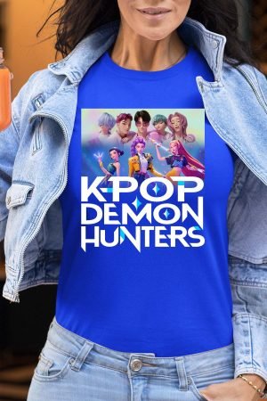 Kpop Girls & Saja Boys BLANC – Tshirt Femme – Bleu Roi