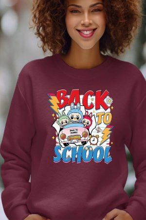 Labub Back – Sweat Col Rond Femme – Bordeaux