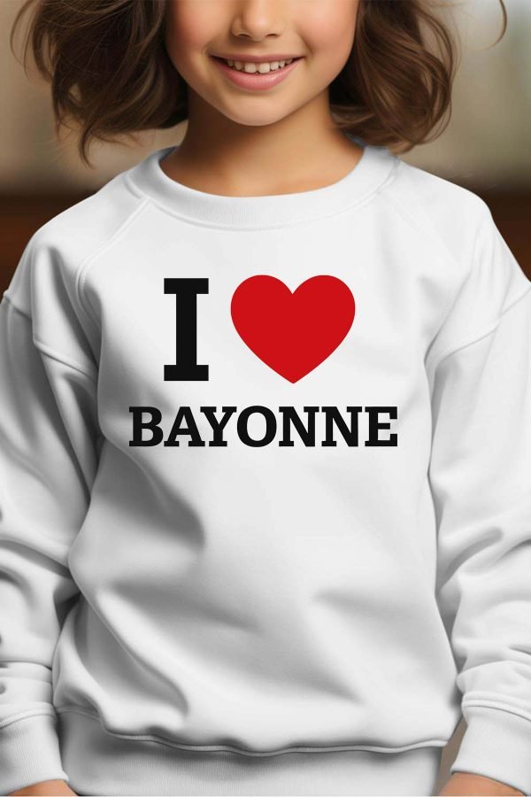 Sweat Col Rond Fille en Gros | I love Bayonne