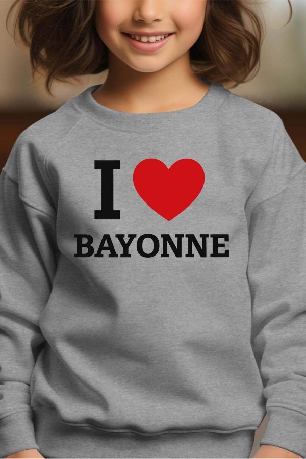 Sweat Col Rond Fille en Gros | I love Bayonne