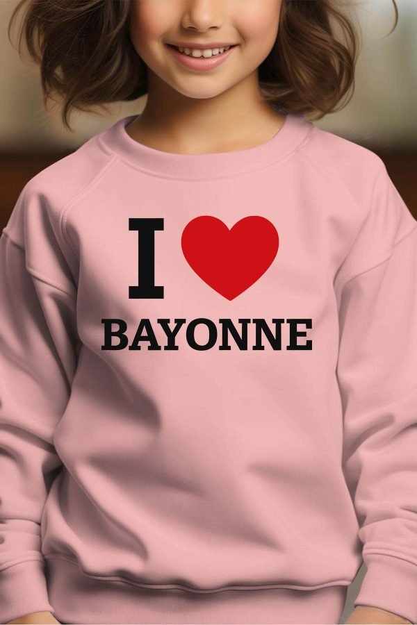 Sweat Col Rond Fille en Gros | I love Bayonne