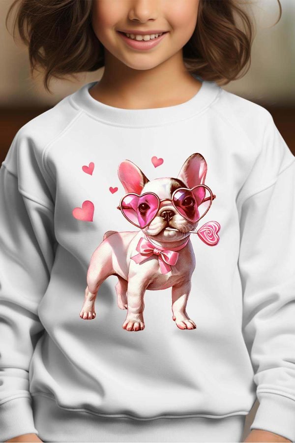 Sweat Col Rond Fille en Gros | Lunette French Bulldog