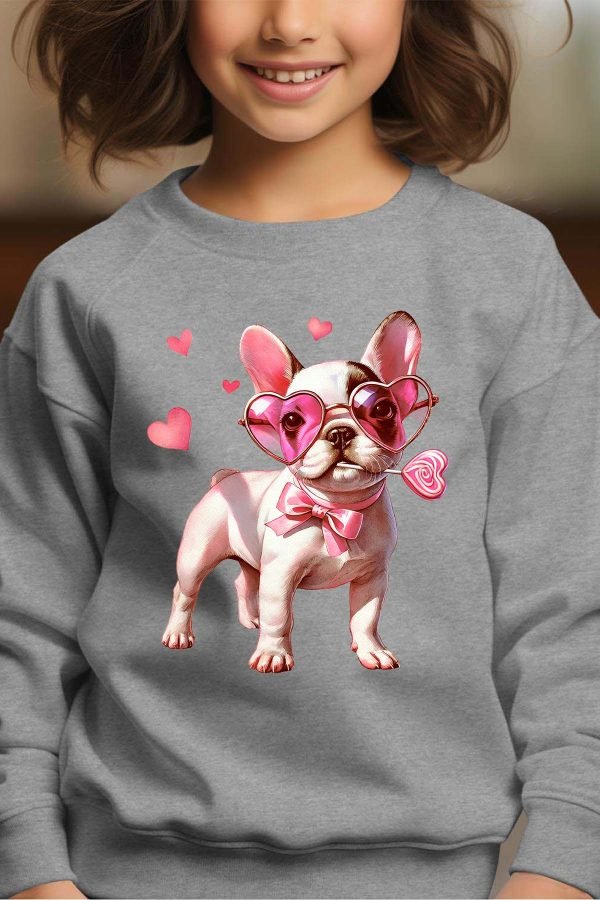 Sweat Col Rond Fille en Gros | Lunette French Bulldog