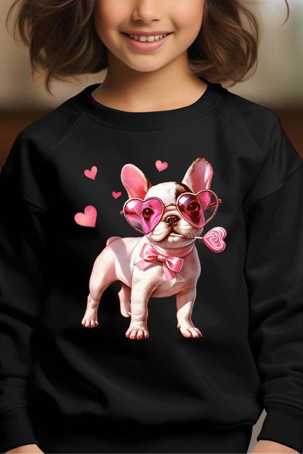 Sweat Col Rond Fille en Gros | Lunette French Bulldog