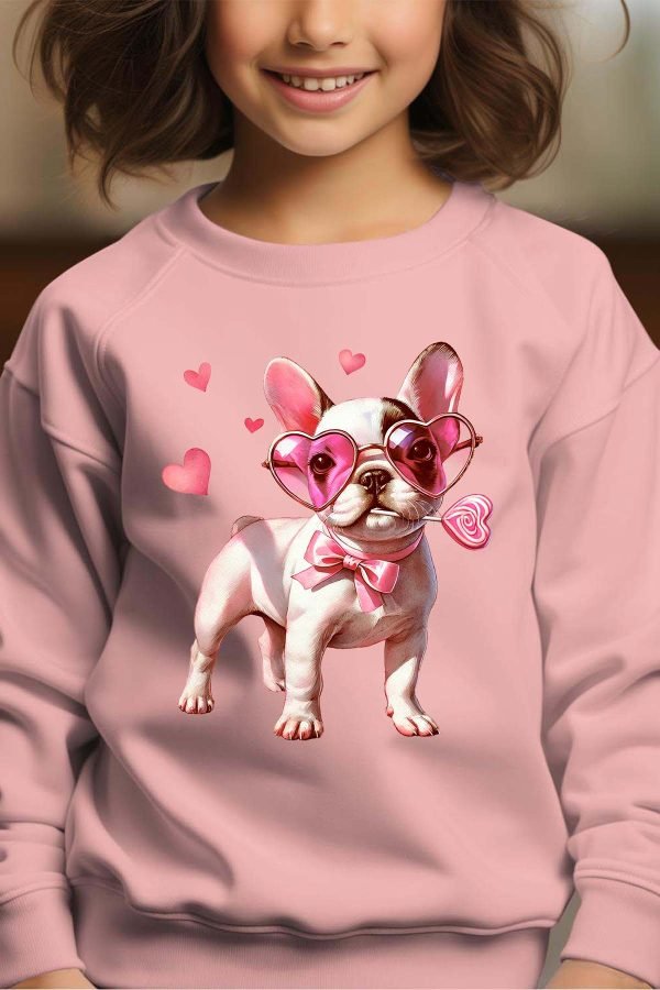Sweat Col Rond Fille en Gros | Lunette French Bulldog