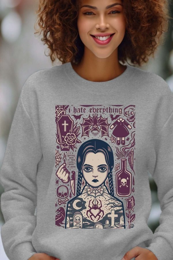 Sweat Col Rond Femme en Gros | Mercredi Hate