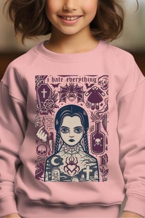 Sweat Col Rond Fille en Gros | Mercredi Hate