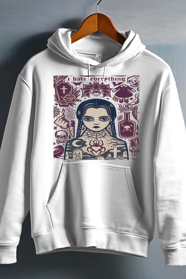 Sweat Capuche Fille en Gros | Mercredi Hate