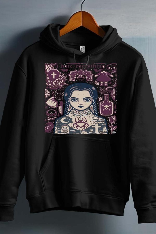 Sweat Capuche Fille en Gros | Mercredi Hate