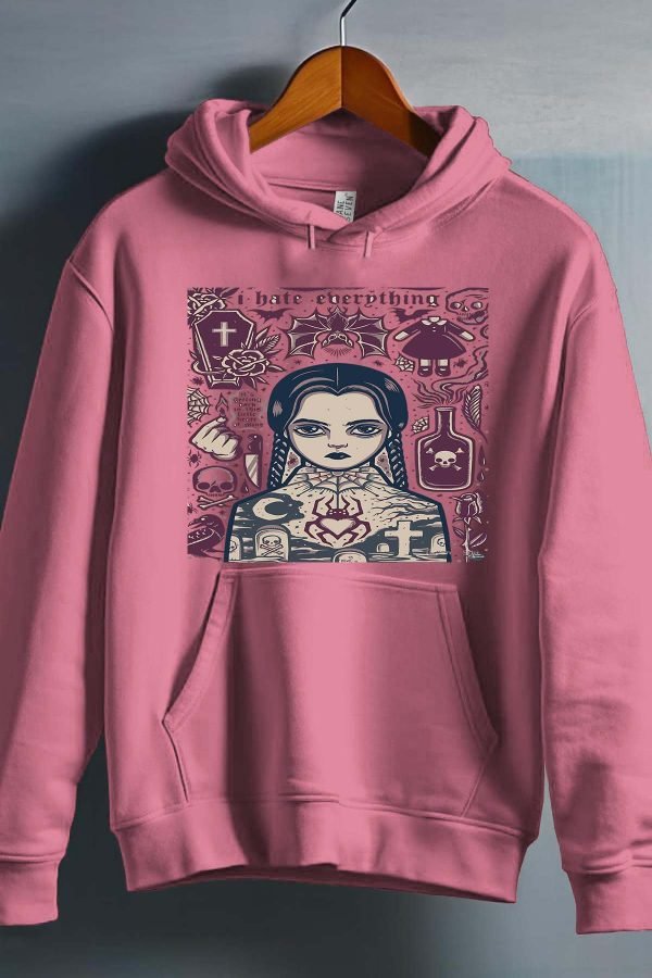 Sweat Capuche Fille en Gros | Mercredi Hate