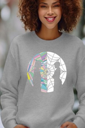 Ombre cathé – Sweat Col Rond Femme – Gris