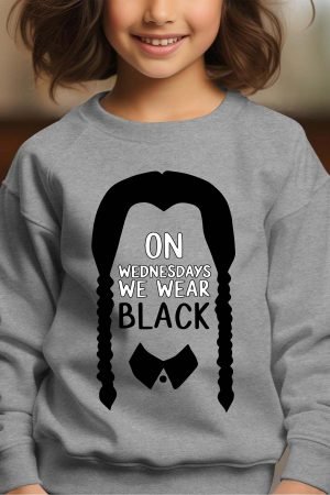 On Wednesdays – Sweat Col Rond Fille – Gris