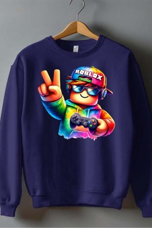 Rob Fun – Sweat Col Rond Garçon – Marine